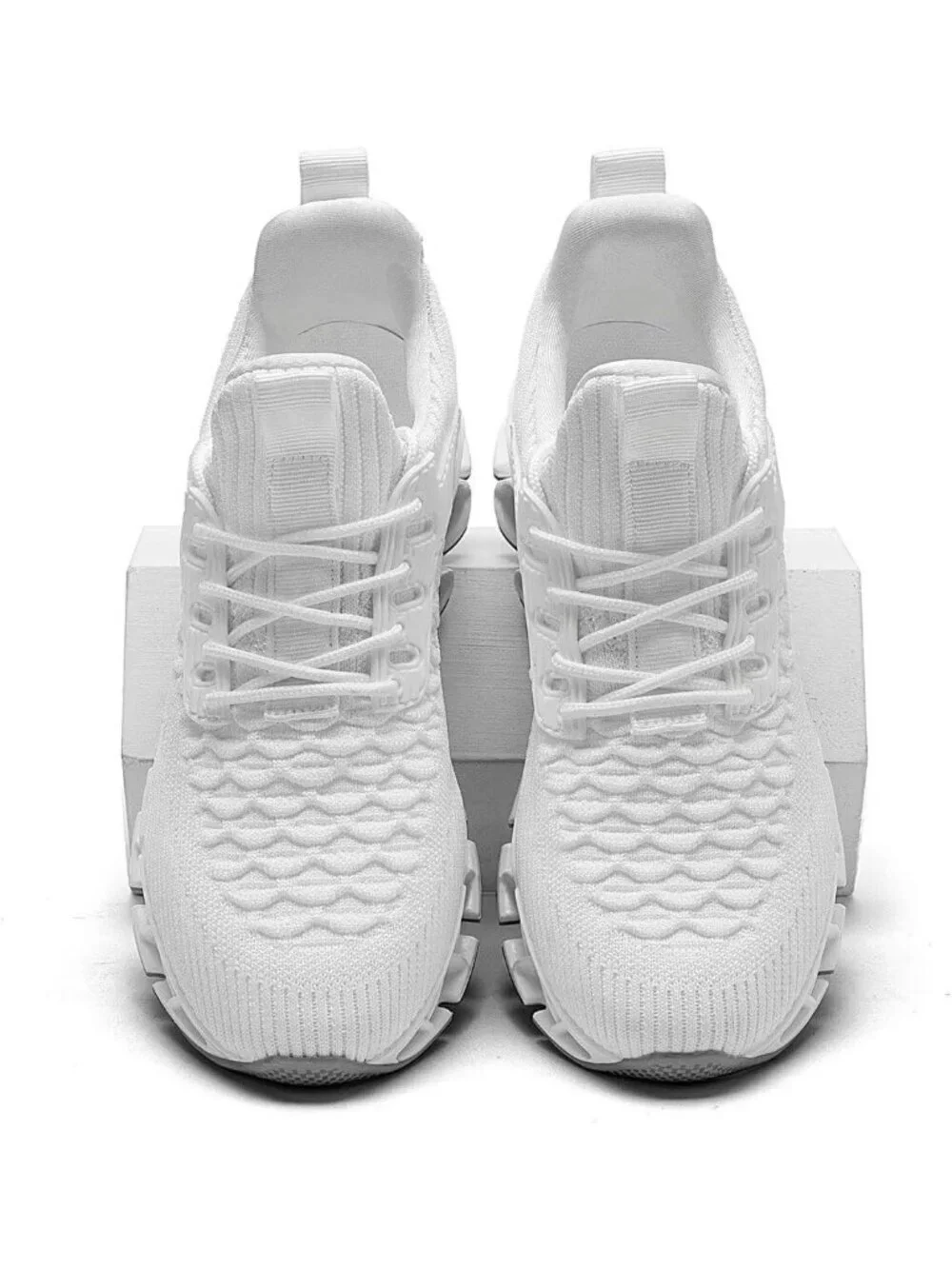 Mens White Comfort Non Slip Work Sport Athletic Trainer Slip on Walking Sneaker